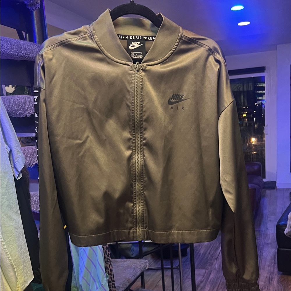 Nike Air Satin Jacket in Olive